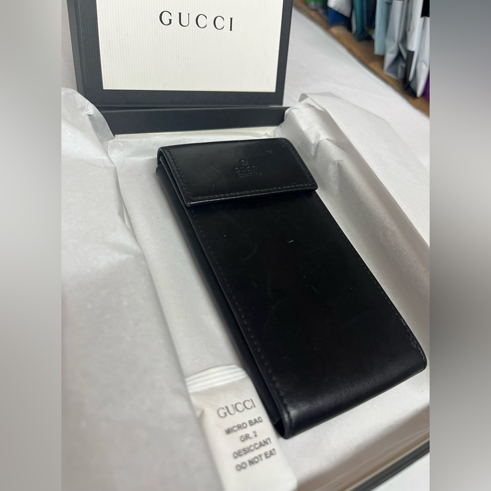 GUCCI Rare Key Case Leather Black